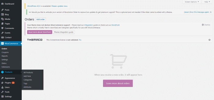 Creating an e-commerce site using WordPress